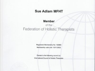 Certificate of Professional Membership of the FHT 183965 valid until 10.11.2022